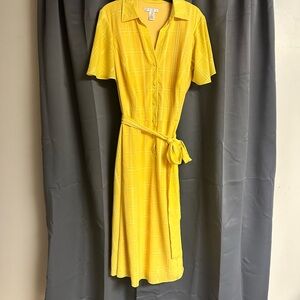 London Times Yellow Midi Dress